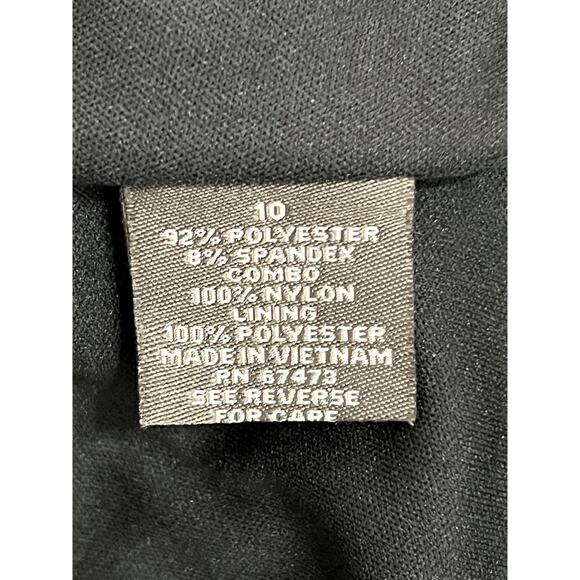 Taylor Black Short Sleeve Fit & Flare Back Zipper To Knee Cocktail Dress Size 10 - Picture 7 of 9